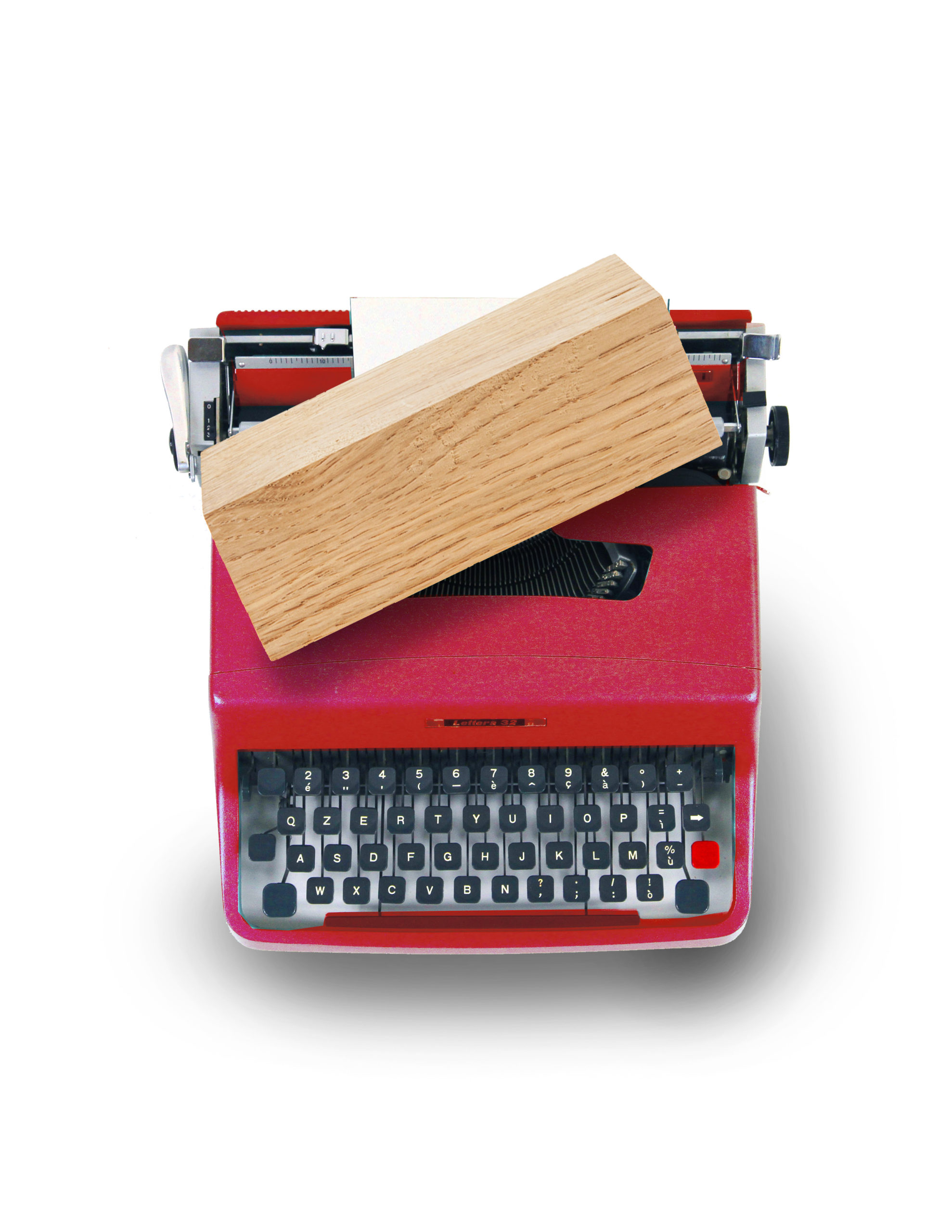 typewriter with block